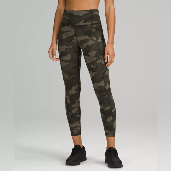 Lululemon Fast Free High-Rise Tight 25" Camo Medium Olive Size 0 NWOT - Picture 1 of 6